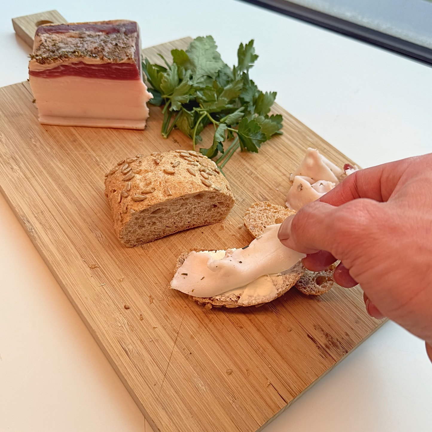 Aromatisierter Salzspeck - Lardo
